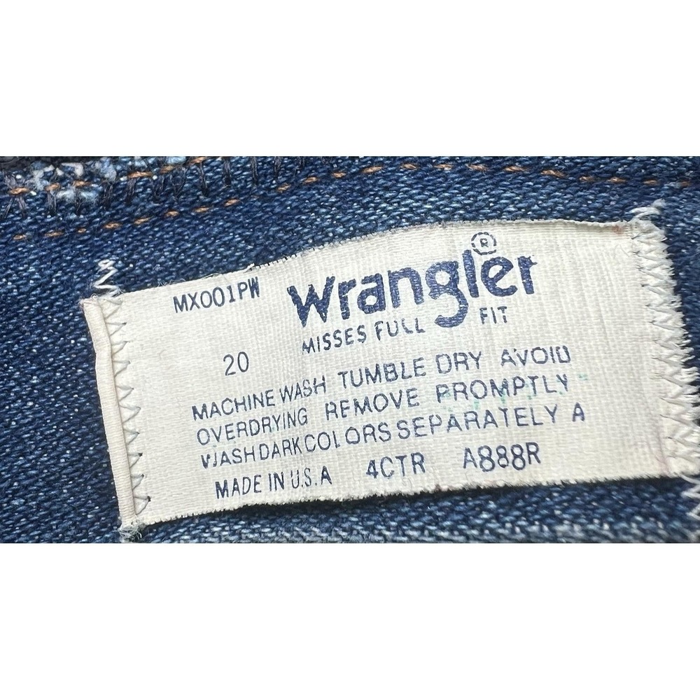 Vintage Wrangler Womens Size 20 Misses Full Fit Jeans Made in USA Blue Denim - Picture 4 of 16